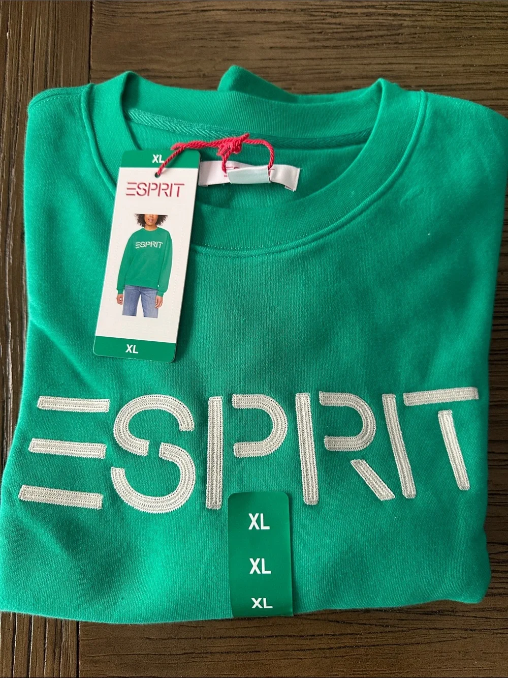 Esprit Emerald Green Logo Crewneck Sweatshirt